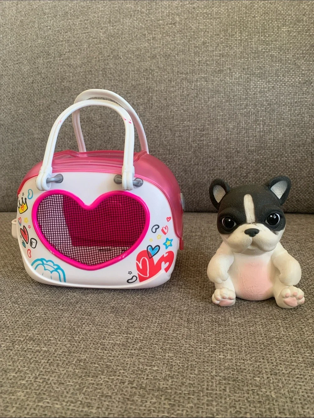 Little Live Pets French Bulldog Electronic Toy with Pet Carrier Playset Works